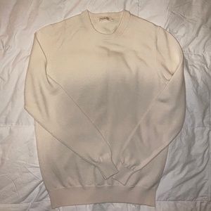 SuitSupply 100% Merino Wool Sweater, Cream Colored, Size Medium
